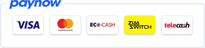 Payments secured by Paynow — Visa, Mastercard, EcoCash, ZimSwitch, TeleCash